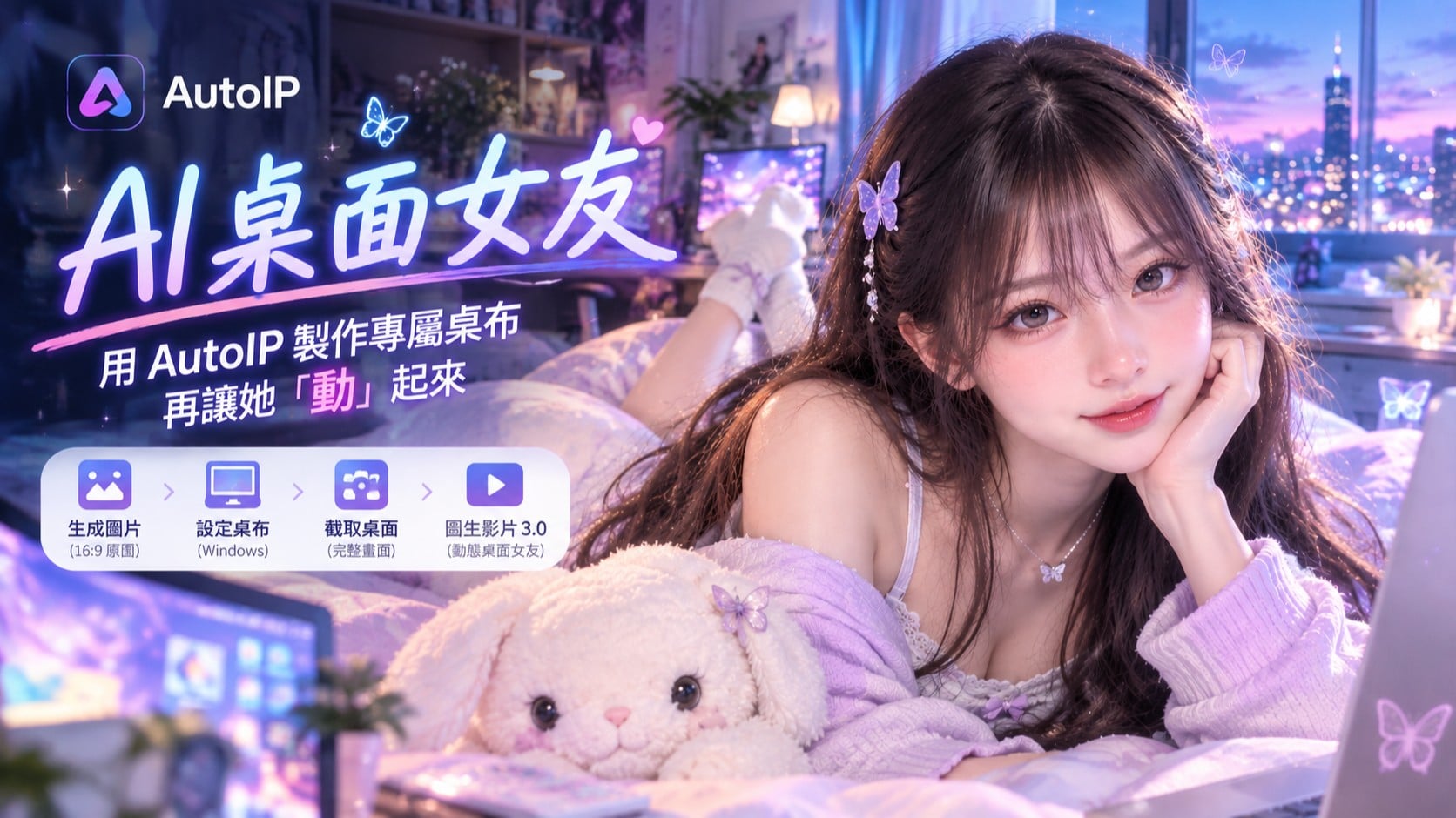 AI桌面女友怎麼做？用 AutoIP 製作專屬桌布，再讓她「動」起來