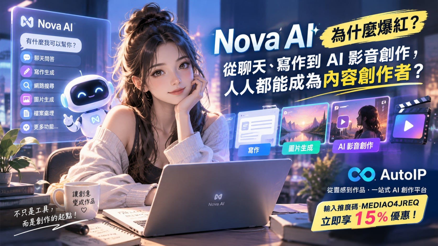 Nova AI 為什麼爆紅？從聊天、寫作到 AI 影音創作，人人都能成為內容創作者？
