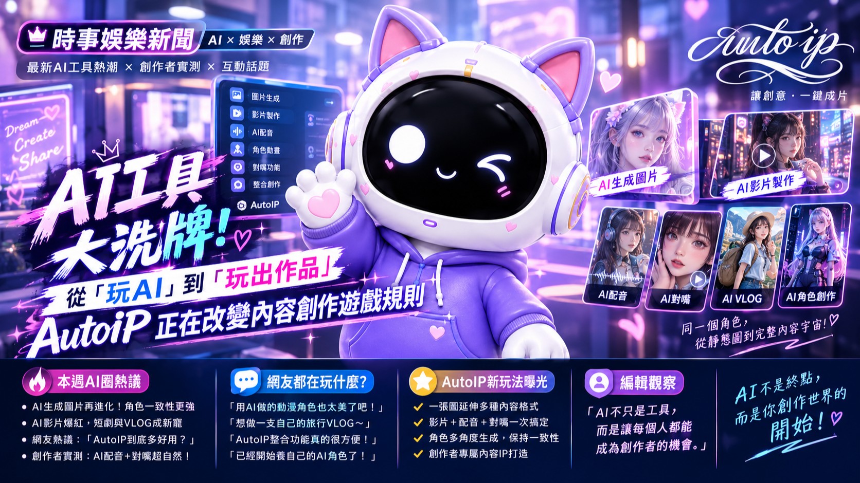 AI工具大洗牌！從「玩AI」到「玩出作品」，AutoIP正在改變內容創作遊戲規則